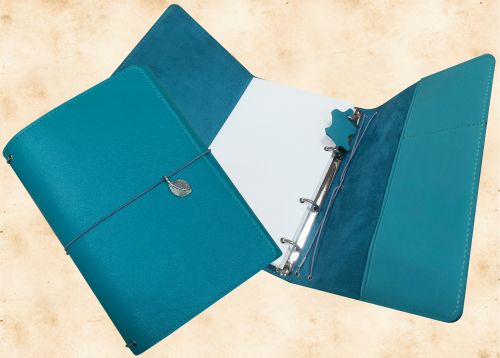 Блокнот кожа_бирюза